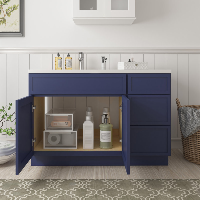 Base de meuble-lavabo simple 51 po seulement, Bleu