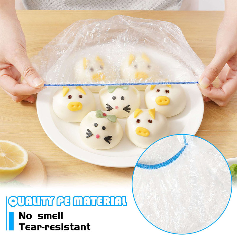 Paquet de 100 housses de rangement pour aliments en plastique réutilisables avec boîte de rangement murale étanche à la poussière