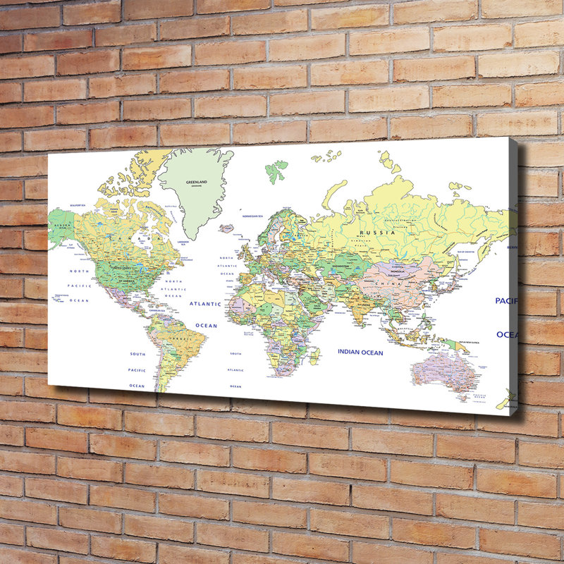 World Map - No Frame Print on Canvas