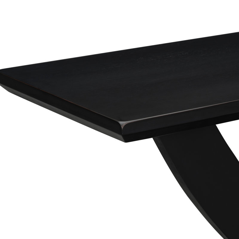 Console de 57 po à pieds croisés et polyvalente pour table de véranda avec pieds croisés, Noir