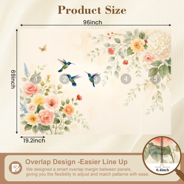Red Barrel Studio Vintage Peel and Stick Wallpaper Watercolor Floral ...