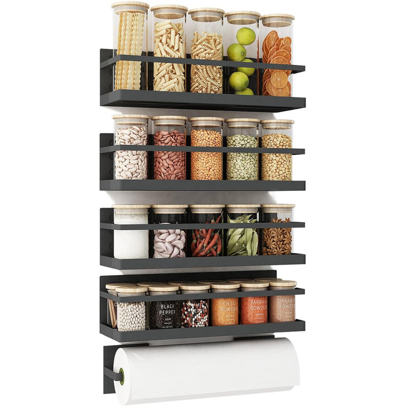 Refrigerator Magnetic Spice Rack, Black