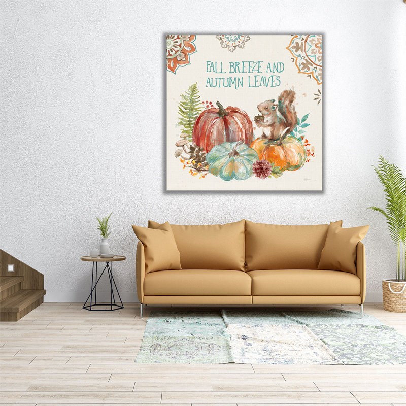 «Autumn Friends IV», reproduction d'art sur toile, H 12 po x l 12 po