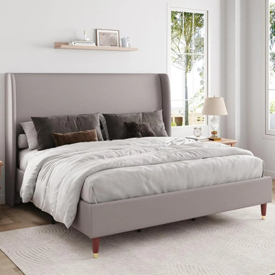 Structure de lit Premium Premium en gris clair