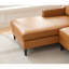 Cuir véritable brun clair avec grande chaise longue, revêtement lisse, cadre en bois 94,5 po, salon moderne à gauche, bois, 3, assise mi-moelleuse-2075749402-2075749403