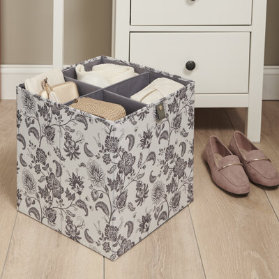 Martha Stewart Essential Collapsible Stackable Decorative Home Storage and Organizational Cube with Dividers