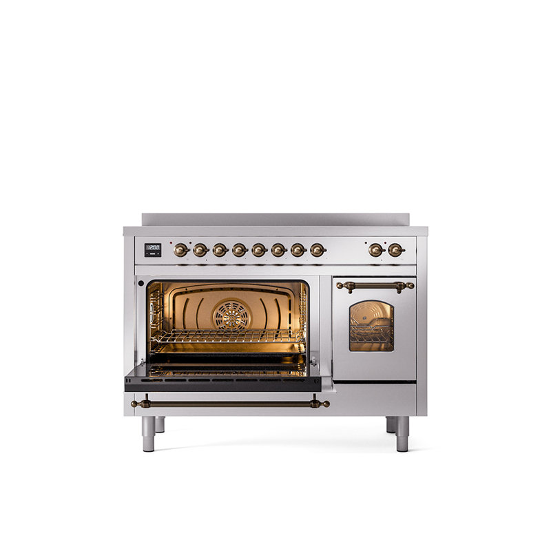 Cuisinière à induction 48 pouces avec 6 éléments à induction ILVE Nostalgie II Series (porte en verre)
