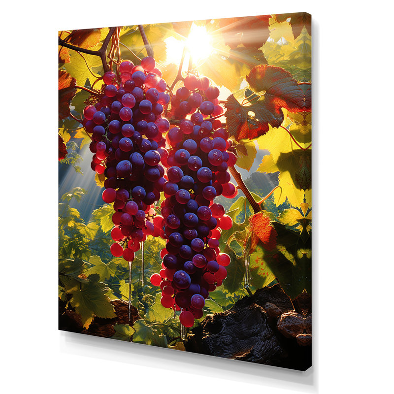 «Sunset on Vineyard in Rhones», reproduction sur toile, Toile tendue, H 40 po x l 30 po x P 1,5 po