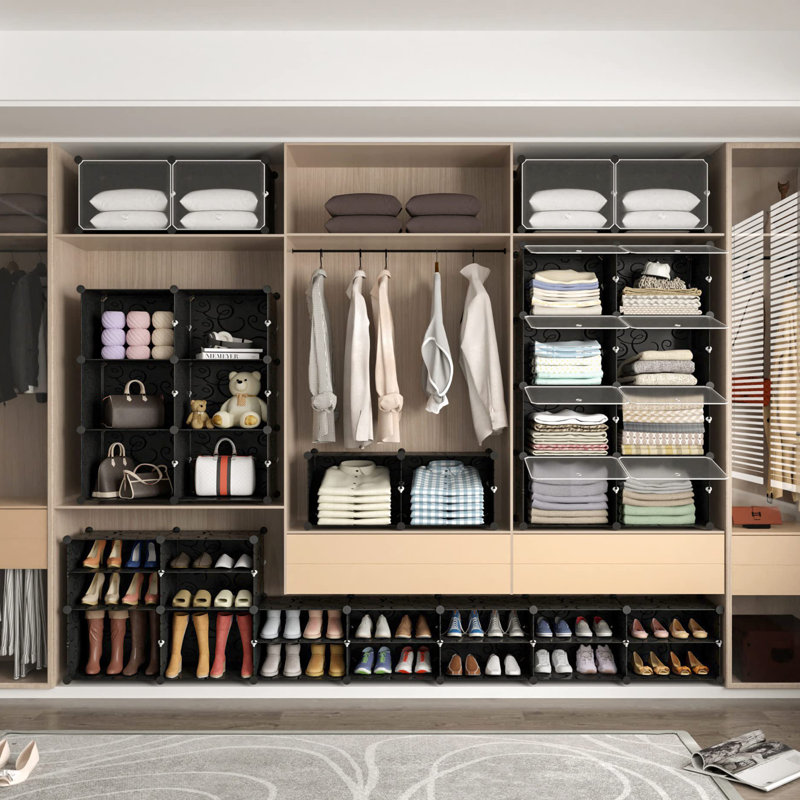 24 Pair Shoe Storage Cabinet, Black