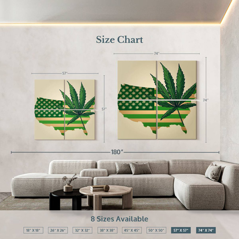 Marijuana Leaf USA Map