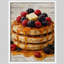 Berry Pancake Dessert Framed Wall Art Prints - Sweet Breakfast Food for Kitchen Dining Room-125211752-125211754