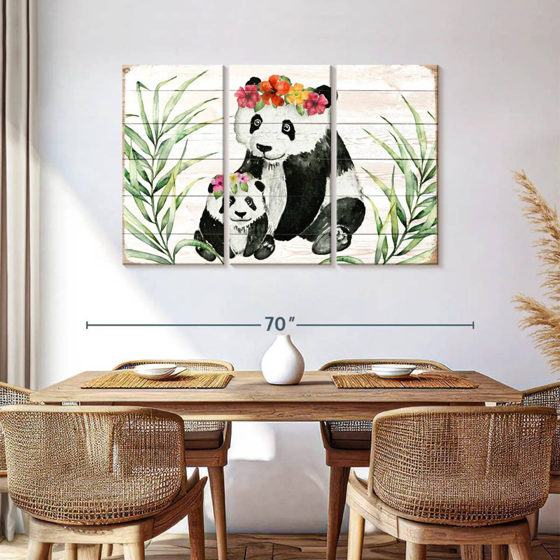Couronne florale Brampt Pandas, H 36 po x l 57 po