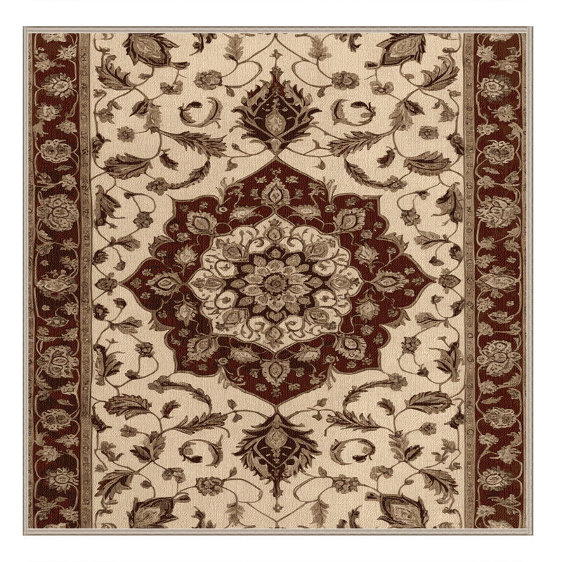 Tapis brun lavable à la machine, Carré 4 pi