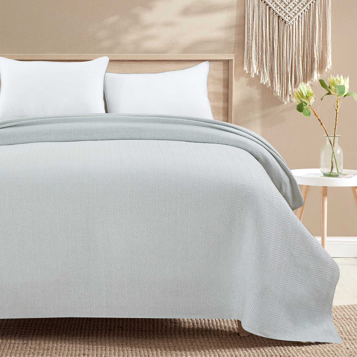 Basilia 100% Cotton Blanket, King, Navy