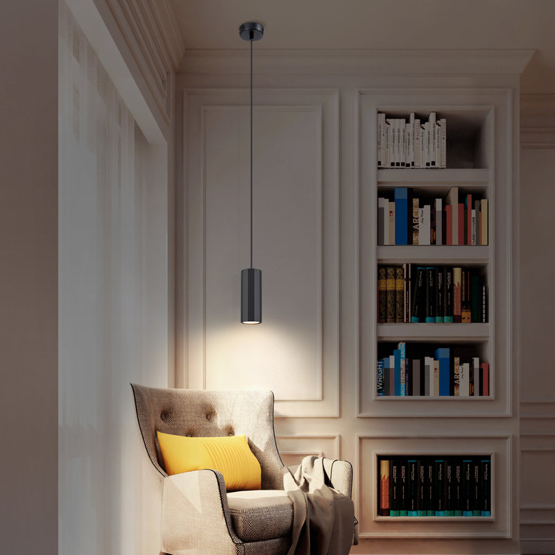 1 - Light Matte Black Cylinder Pendant