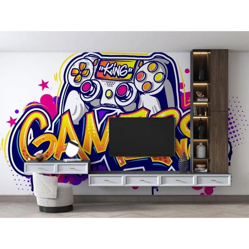 Peinture murale Graffiti Gamer, L 108 po x l 96 po