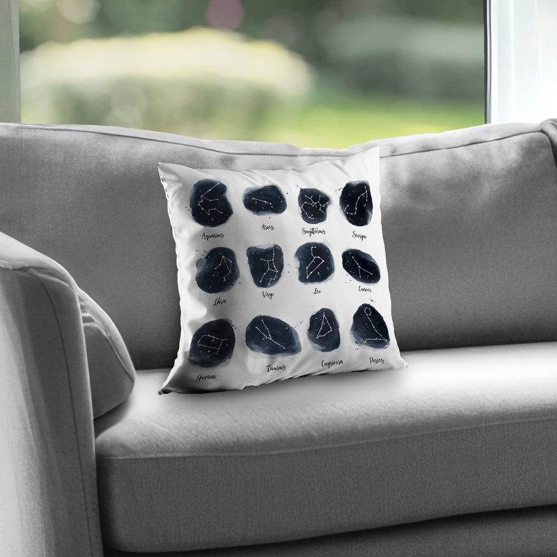 Constellations Zodiac Signs Throw Pillow | Spiritual Home Decor