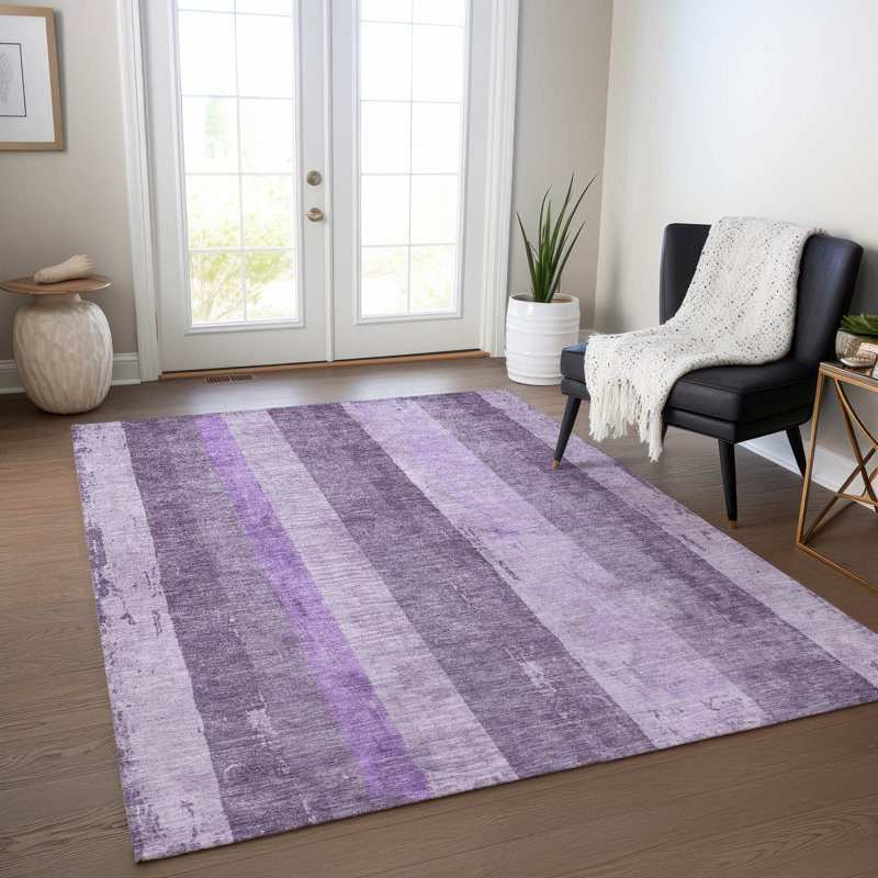 Caelyn Purple Washable Indoor-Outdoor Rug - LOOMLAN, 3' x 5'