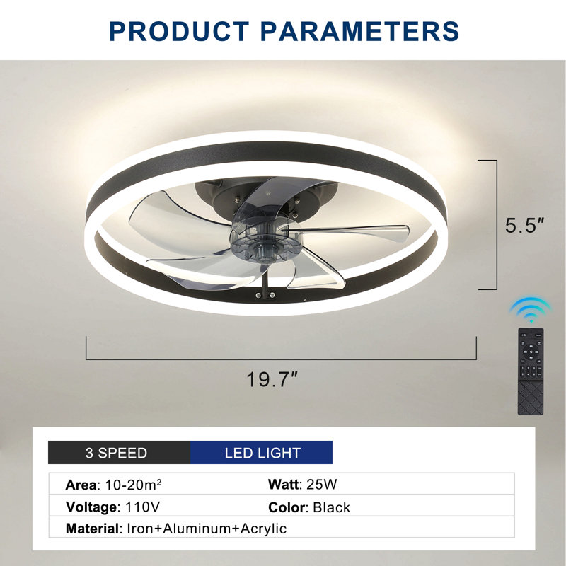 Ceiling Fan With Lights Dimmable Led
