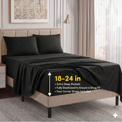 18-24" Extra Deep Pocket Ultra Soft Microfiber Solid Sheet Set