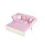 Lit gigogne convertible 3 en 1 rose, grand lit de 74,8 po, revêtement en velours, support confortable, velours de construction en acier, 2 sièges, assemblage rapide et respirant, style moderne-805677180