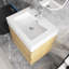 24 po Meuble-lavabo mural simple avec plateau en résine blanche-571594429