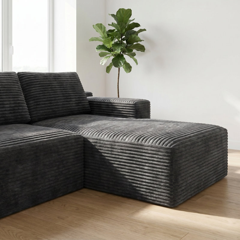 Canapé modulaire modulaire, Gris, Orienté vers la gauche