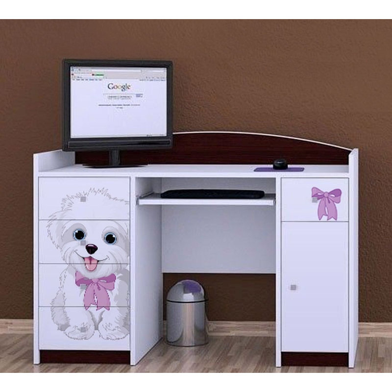 Leda 125cm Computer Desk, Dark Brown