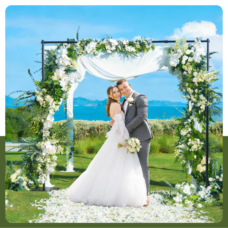 Support de tuyau et toile de fond, cadre de fond réglable robuste de 8 x 10 pi avec base en métal