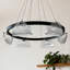 Lustre 6 lumières en verre avec abat-jour rayé Creative