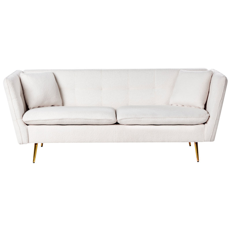 Frederica 3 Seater Sofa, White Boucle