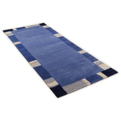 Stevenage Hand Woven Wool Blue Indoor Rug