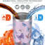 Gobelet 30 oz avec couvercle et poignée Gobelets isothermes en acier inoxydable Bouteille d'eau mignonne avec rabat (motif papillon)
