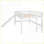 Lit mezzanine double en bois de pin avec glissade et amp; Échelle blanche sans sommier-1765685163