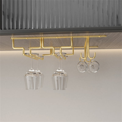 Kempler Hanging Wine Glass Rack Gold