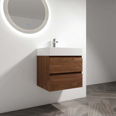Ensemble de meuble-lavabo simple 23,6 po avec plateau en résine Kimoria