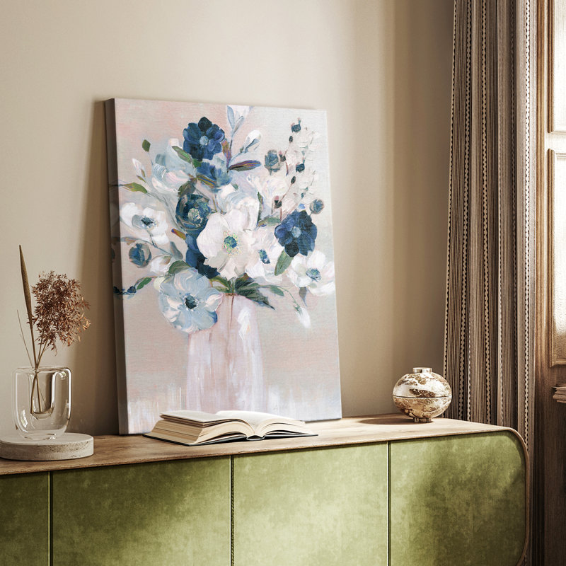 Touch of Teal Arrangement II - galerie sur mesure Cavas, H 18 po x l 12 po