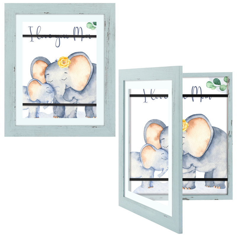Akoon Kids Art Picture Frame Painting Front Open Shadow Box, Aquamarine