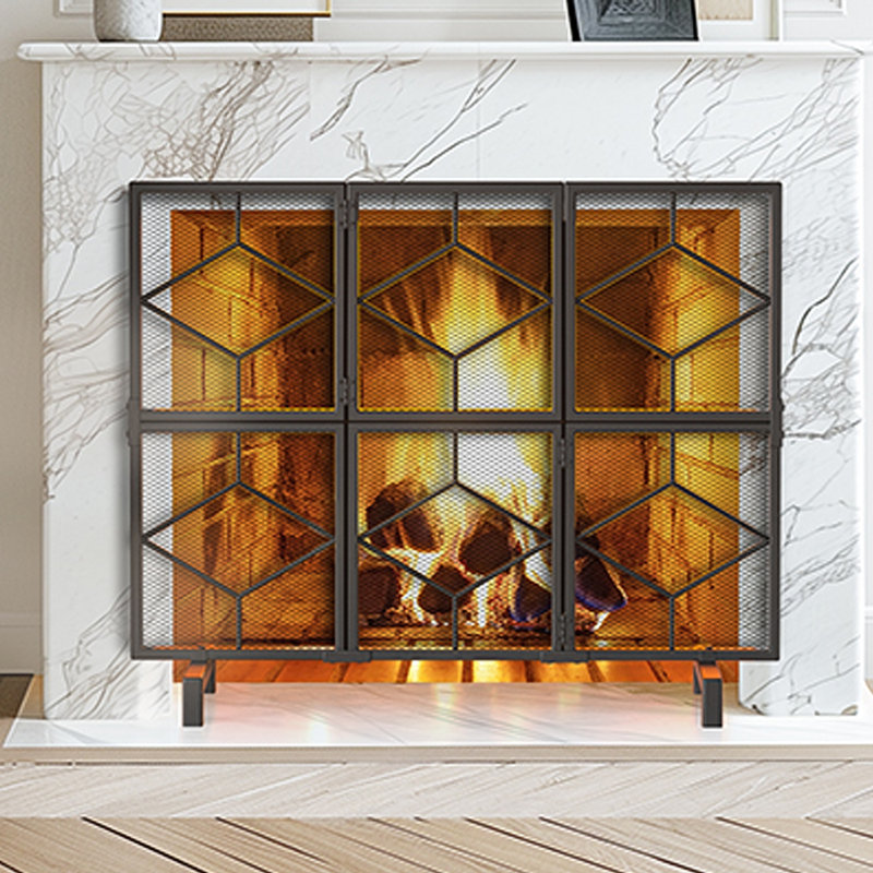 Alboldus wrought iron fire screen
