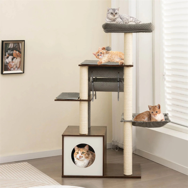 127cm H Cat Tree, Grey