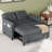 55" W Tufted Convertible Sofa Bed With Reclining Backrest & Side Pocket-2090262971
