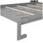 Lit escamotable double pleine grandeur avec tablettes murales, gris