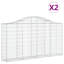 Arched Gabion Baskets 2 Pcs Galvanised Iron-204208198