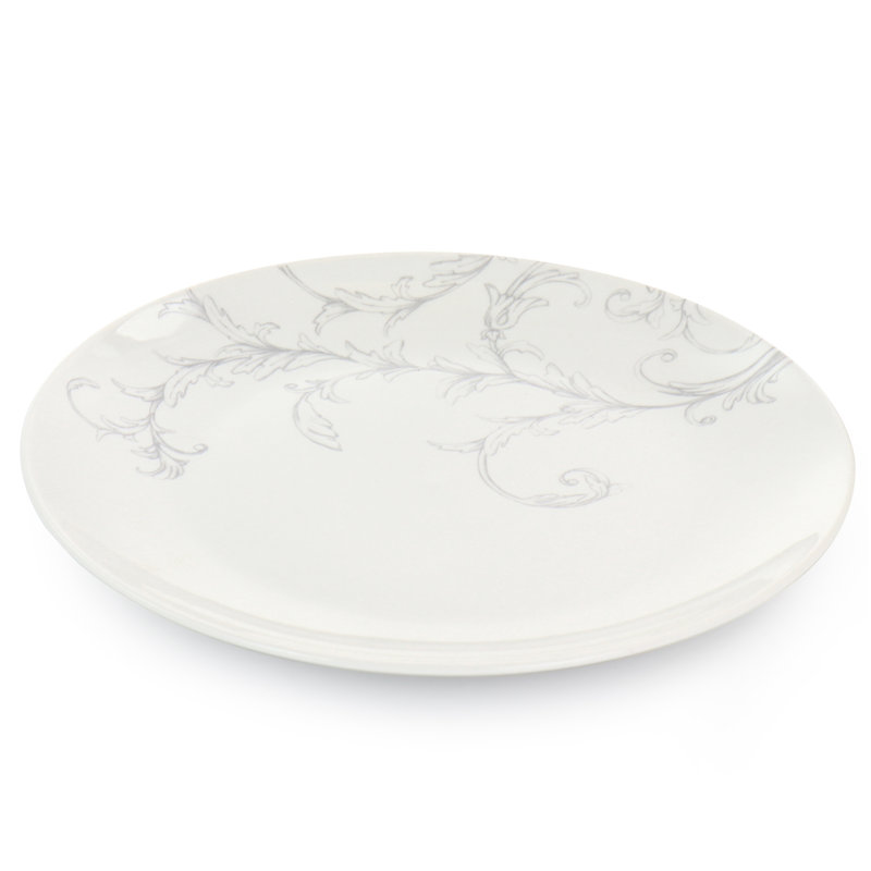White Ceramic Floral 12-Piece Dinnerware Set