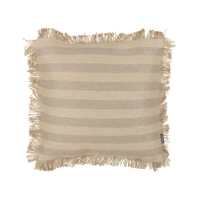 CIRSIUM Striped Beige Square Throw Cushion