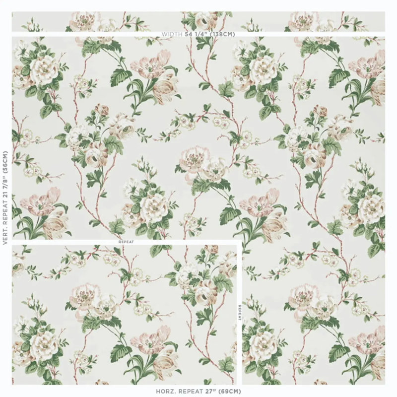 Schumacher x Veere Grenney Betty Wallpaper, Quiet Pink