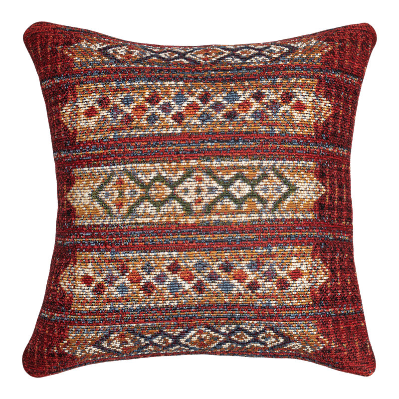Geometric Outdoor Throw Pillow, Red, 18"H x 18"W