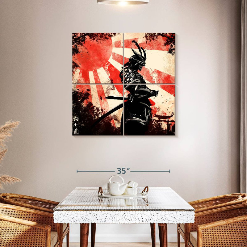 Leisha Samurai Holding Katana, 38" H x 38" W