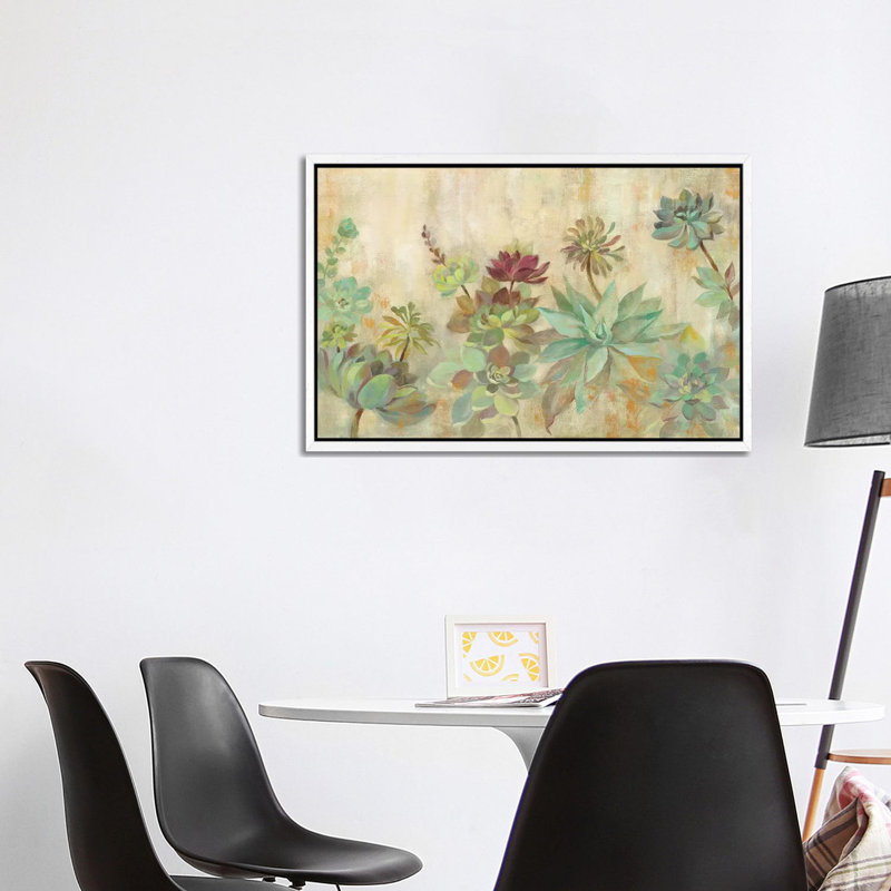 Succulent Garden by Silvia Vassileva - Gallery-Wrapped Canvas Giclée on Canvas, White Framed, 101.6 cm H x 66.04 cm W