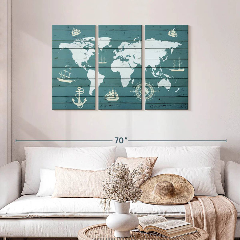 Aletra World Map, 28" H x 45" W